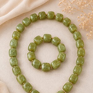 Set statement ketting + armband groen