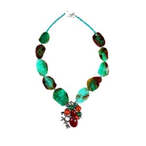 Statement agaatketting met centrale hangerbroche - one of a kind
