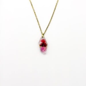 Subtiele Ketting met Facet Hanger Gevuld met Echt Gipskruid uit Den Haag (GirlMeetsDenHaag x CH Design)