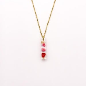 Subtiele Ketting met Lineaire Hanger Gevuld met Echt Gipskruid uit Den Haag (GirlMeetsDenHaag x CH Design)