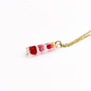 Subtiele Ketting met Lineaire Hanger Gevuld met Echt Gipskruid uit Den Haag (GirlMeetsDenHaag x CH Design)