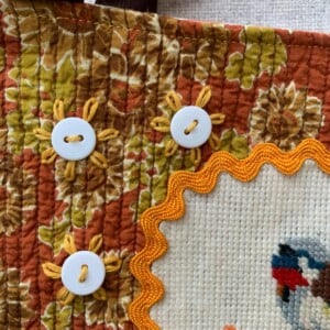 Tote bag met borduurwerk met puttertjes