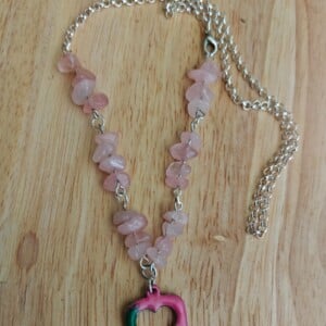 Unieke rozenkwarts ketting