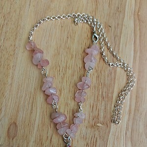 Unieke rozenkwarts ketting