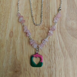 Unieke rozenkwarts ketting