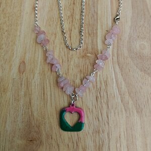 Unieke rozenkwarts ketting