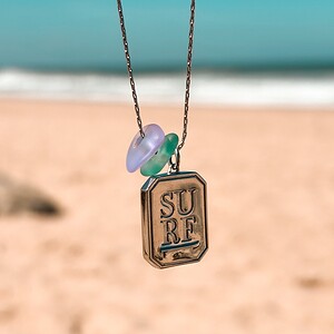 Zeeglas Surfgirl Ketting Zilver