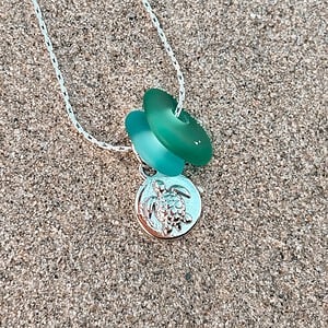 Zeeglas Zeester & Schildpad Ketting Zilver