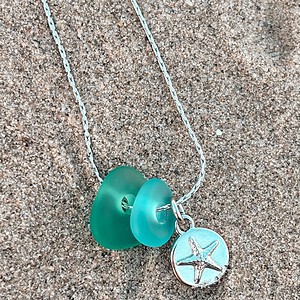 Zeeglas Zeester & Schildpad Ketting Zilver
