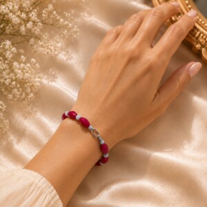 Armband met Rode Glaskralen
