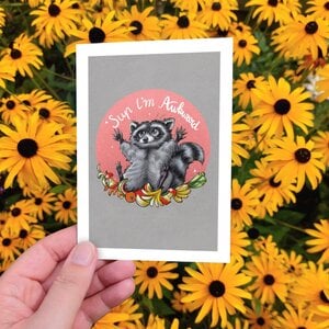 Awkward trashpanda A6 ansichkaart