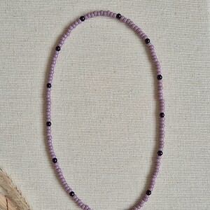 Basic ketting amethist en miyuki kralen met boeisluiting voor bedels