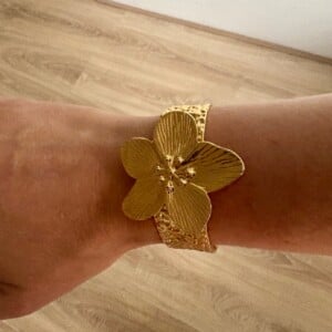 Big flower Bangle Stainless steel
