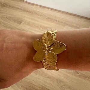 Big flower Bangle Stainless steel