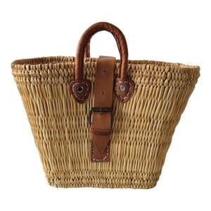 Boho Straw Bag with Leather Handles -Closure | Handmade Beach Bag - Market Tote | Summer Shoulder Bag | Unique Boho Gift for Her