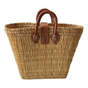 Boho Straw Bag with Leather Handles -Closure | Handmade Beach Bag - Market Tote | Summer Shoulder Bag | Unique Boho Gift for Her
