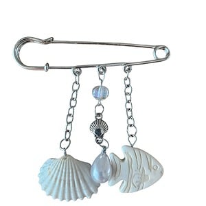 Broche Schelp met Vis
