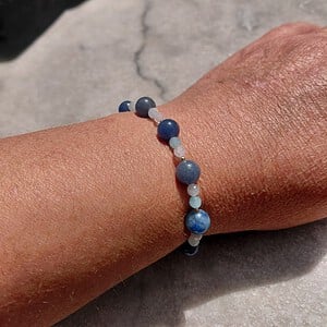 Calming Blue: armband met blauwe aventurijn en morganiet