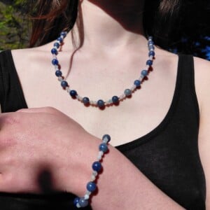 Calming Blue: armband met blauwe aventurijn en morganiet