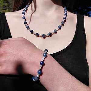 Calming Blue: armband met blauwe aventurijn en morganiet
