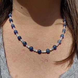 Calming Blue: Ketting met blauwe aventurijn en morganiet