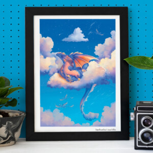 Cloud dragon A4 poster, 21x29,7 cm(8.27 x 11.69 inches)