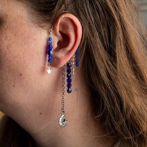 Ear Cuffs Sterrennacht – Handgemaakte ear cuffs met maan en sterren - Draagbaar zonder gaatjes