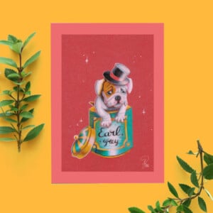 Earl grey hound A6 ansichtkaart 148x105 mm (5.8x4.1 inch)