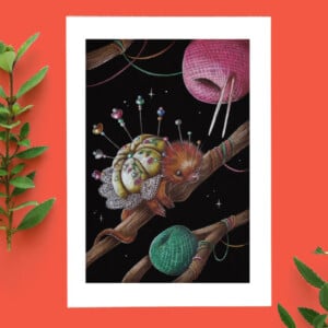 Echidna pin cushion ansicht kaart A6