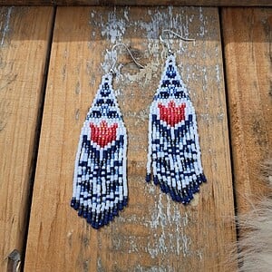 Fringe oorbellen Delftse Tulp