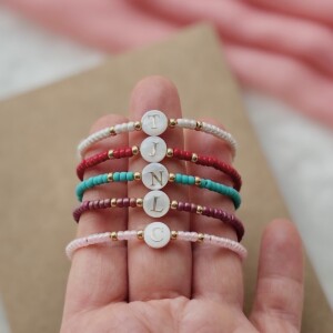 Gepersonaliseerde initialen armband | Miyuki kralen | Handgemaakt cadeau