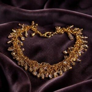 Golden Crystal Cascade Armband