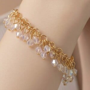 Golden Crystal Cascade Armband