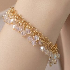 Golden Crystal Cascade Armband