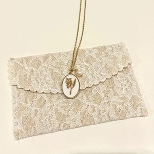 Golden Pearl Floral Necklace - Lily of the Valley ✨