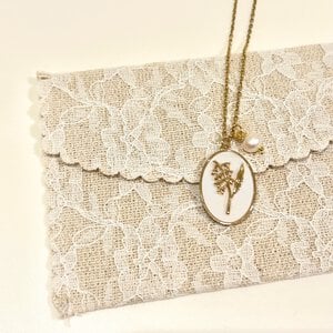 Golden Pearl Floral Necklace - Lily of the Valley ✨