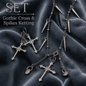 Gothic Cross & Spikes Ketting