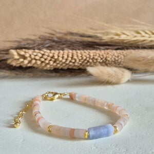 Gouden armband platte kralen | Summer