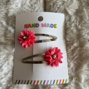Haarspeldjes met bloemetjes (fuchsia)