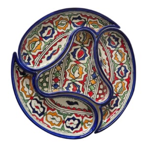 Hand Painted Moroccan Tapas Bowls, Set of Nesting Ceramic Serving Dishes, Mezze Bowls, Handmade Ceramic, Boho Kitchen Decor Gift