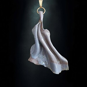 Handgemaakte statement hanger |Unieke polymeerklei halsketting | artistiek juweel voor haar | "Soft Breeze"