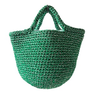 Handmade Metallic Crochet Hanging Basket-Silver Glitter Rope Storage-Wall Decor.