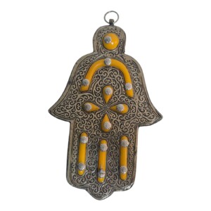 Handmade Moroccan Hamsa Wall Hanging – Copper Hand of Fatima Amulet-Handgemaakt "Hamas" Amulet Hand van Fatima" Khamsa"Moroccan Hamsa