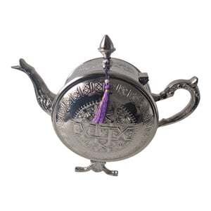 Handmade Moroccan Teapot, Engraved Brass Coin Teapot, Traditional Moroccan Teapot, Unique Round Shape, Vintage Boho Kitchen Decor Gift