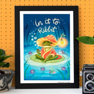 In it to ribbit kleine A4 poster