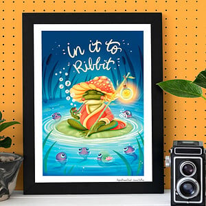 In it to ribbit kleine A4 poster