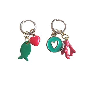 Koraal rood met groen