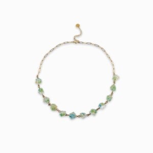 Kristalvormige Kralen Ketting met Echte Bloemen uit Luxemburg (Forgotten Gardens)