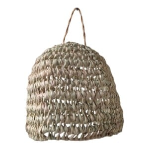 Moroccan (Doum)Pendant Light – Handwoven Palm Leaf Lamp – Boho Straw & Rattan Hanging Light