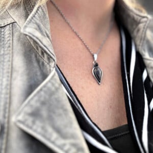 Obsidiaan Hanger Zilver met Zwarte Onyx | Handgemaakte Edelsteen Hanger van 925 Sterling Zilver✨🖤